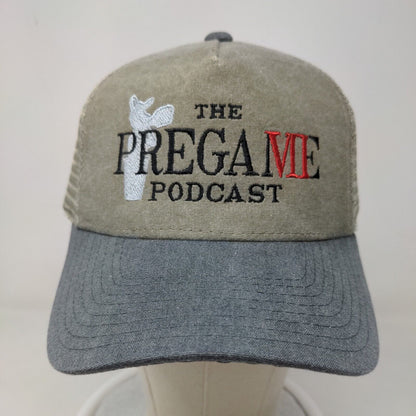 Cobra Men's Snapback Mesh Back Hat Tan Embroidered The Pregame Podcast Logo