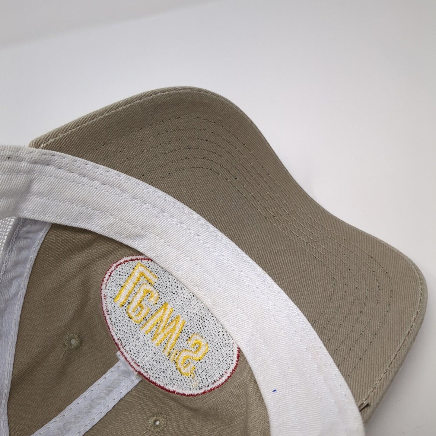 Lew's Strapback Mesh Back Trucker Hat Brown One Size Outdoor Cap 6 Panel