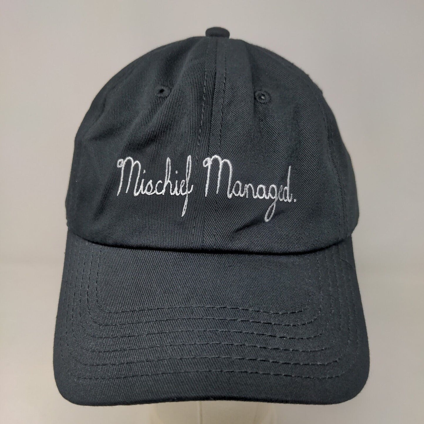 Harry Potter Men's Slideback Hat Black Size OSFM Embroidered Mischief Managed