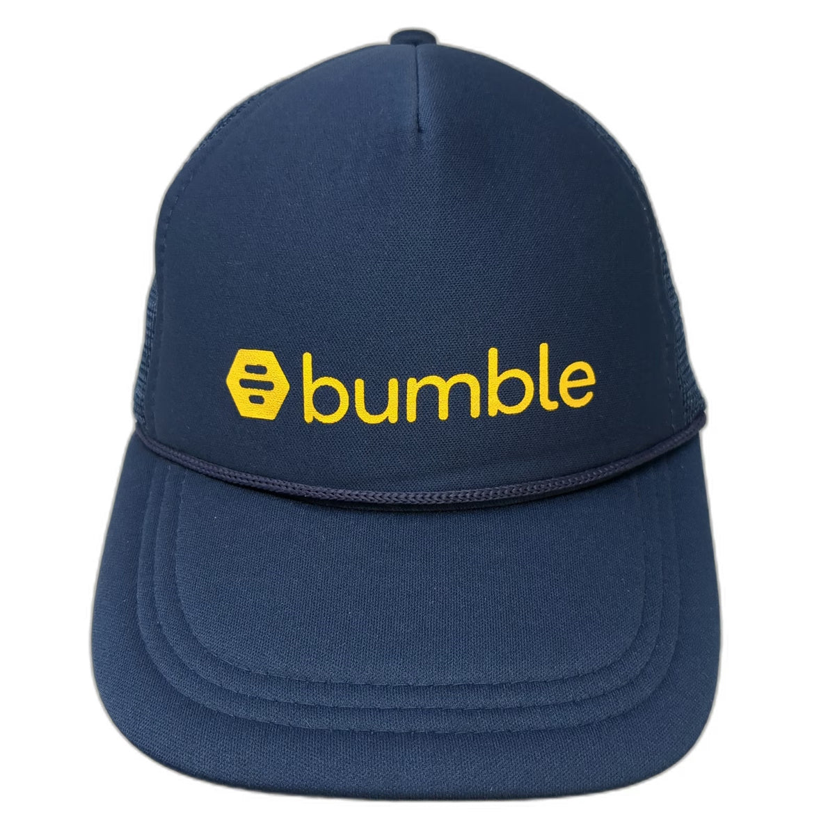 Bumble App Logo Blue Trucker Hat One Size Mesh Back Snapback Foam Front Rope