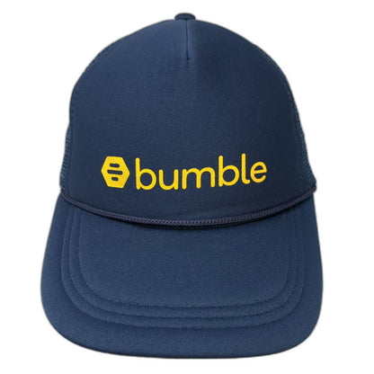 Bumble App Logo Blue Trucker Hat One Size Mesh Back Snapback Foam Front Rope