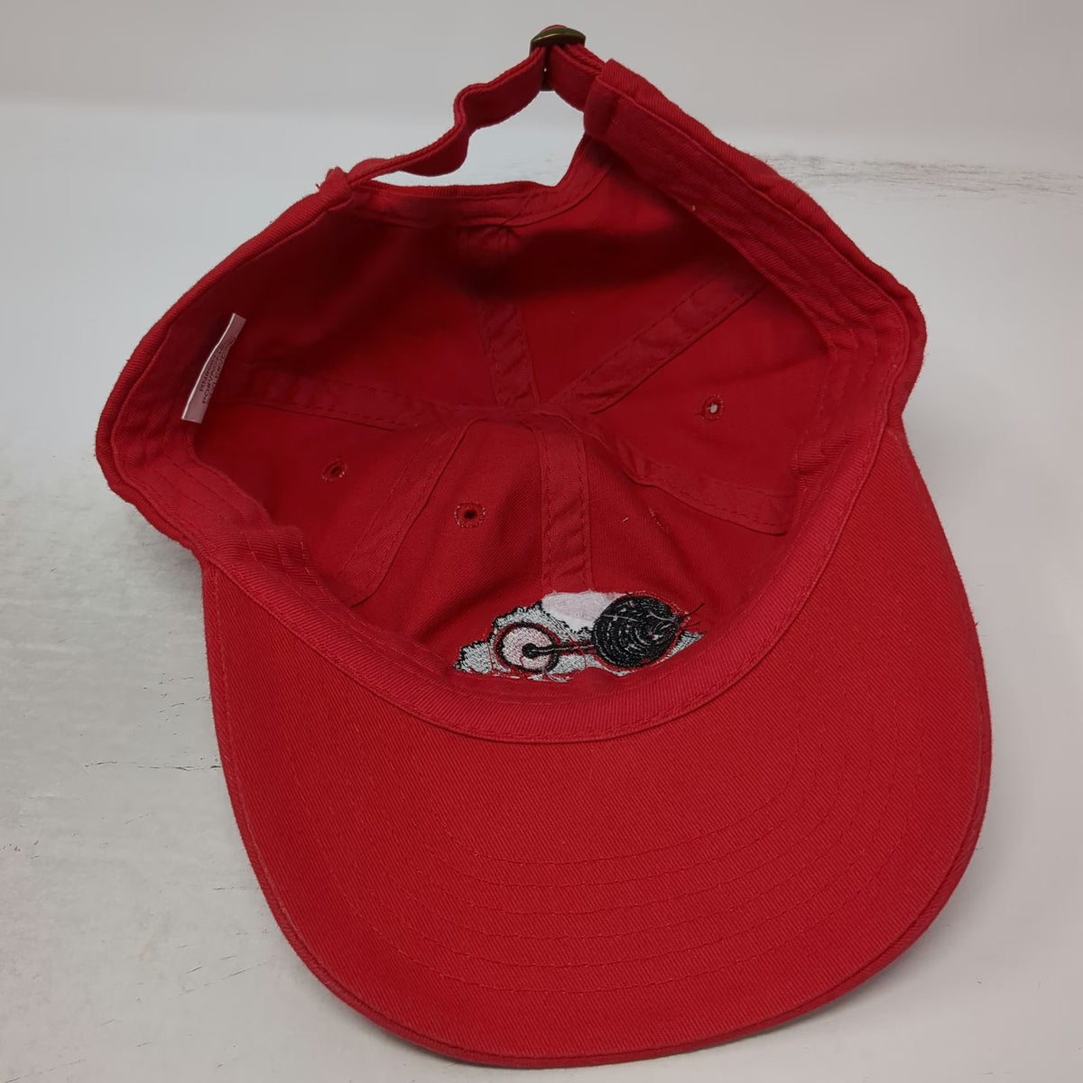 Red Baseball Cap One Size Flex Gym Barbell Virginia Embroidery Slideback Hat