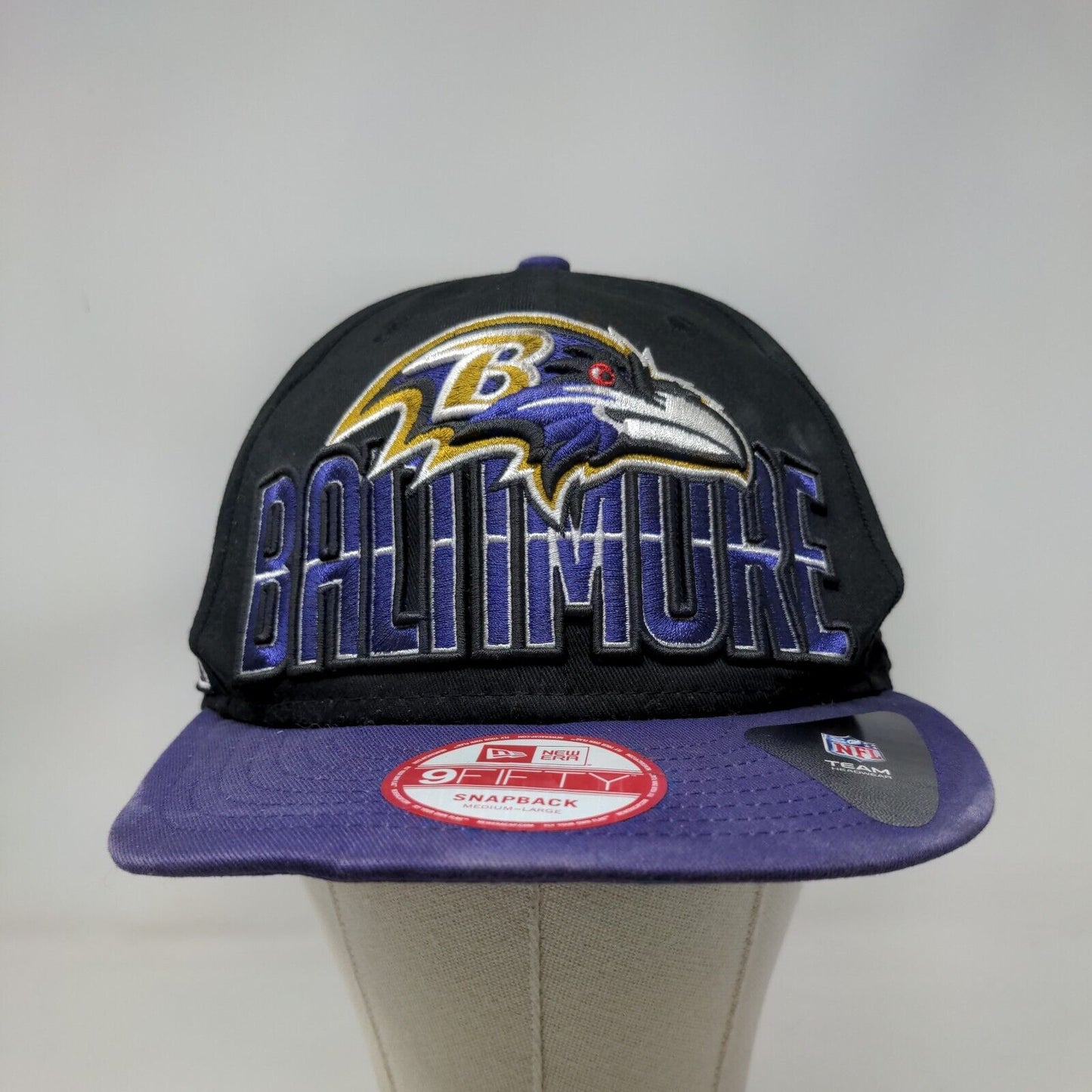 Baltimore Ravens Snapback Hat Black Purple Embroidered New Era 9Fifty Logo M/L