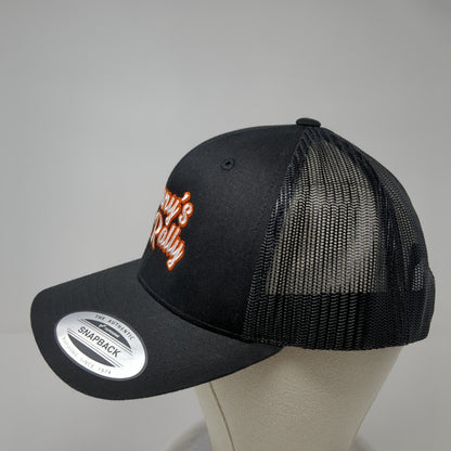 Sunny's Rally Snapback Mesh Back Trucker Hat Black One Size Sport-Tek