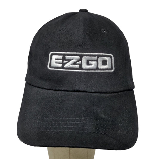 Quake City Caps Men's Slideback Hat Black OSFM Embroidered EZGO Logo Cotton