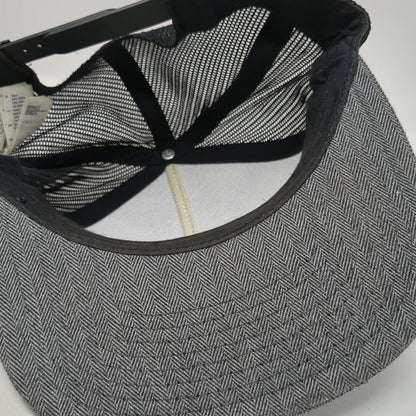 RVCA Trucker Hat Gray One Size Herringbone Diamond Logo Patch Snapback Mesh