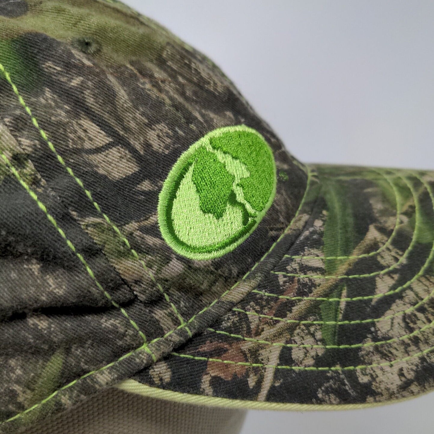 Signatures Men's Mossy Oak Camo Slideback Hat Green Adjustable Embroidered Logo