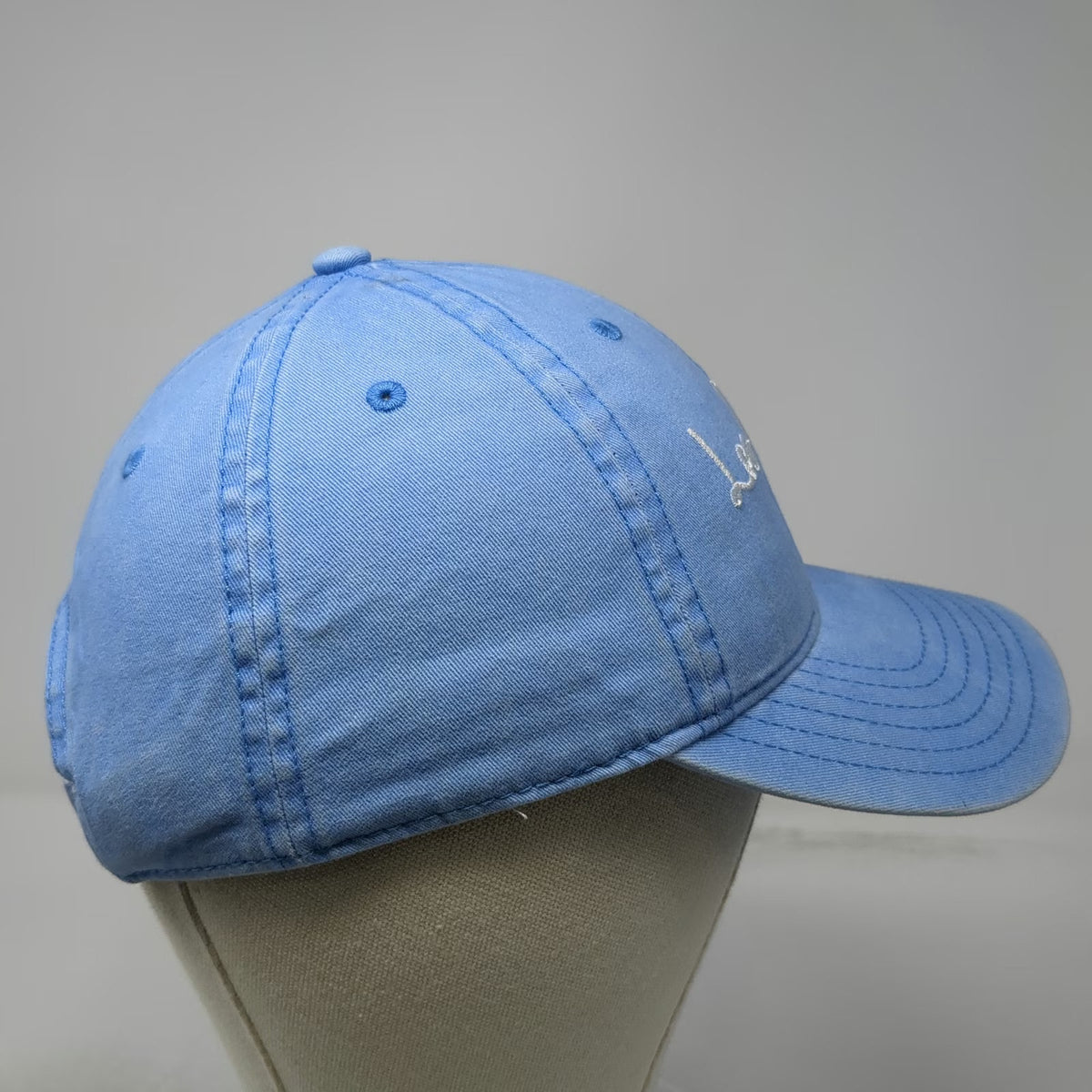 Mighty Fine Baseball Cap Blue One Size Los Angeles Cursive Cotton Slideback Hat