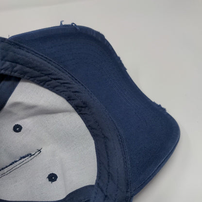 American Flag Strapback Hat Blue OSFA Adjustable Embroidered CAT