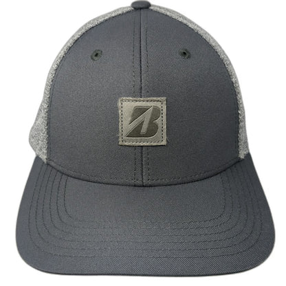 Bridgestone Golf Snapback Gray One Size Mesh Back Structured Logo Patch Hat