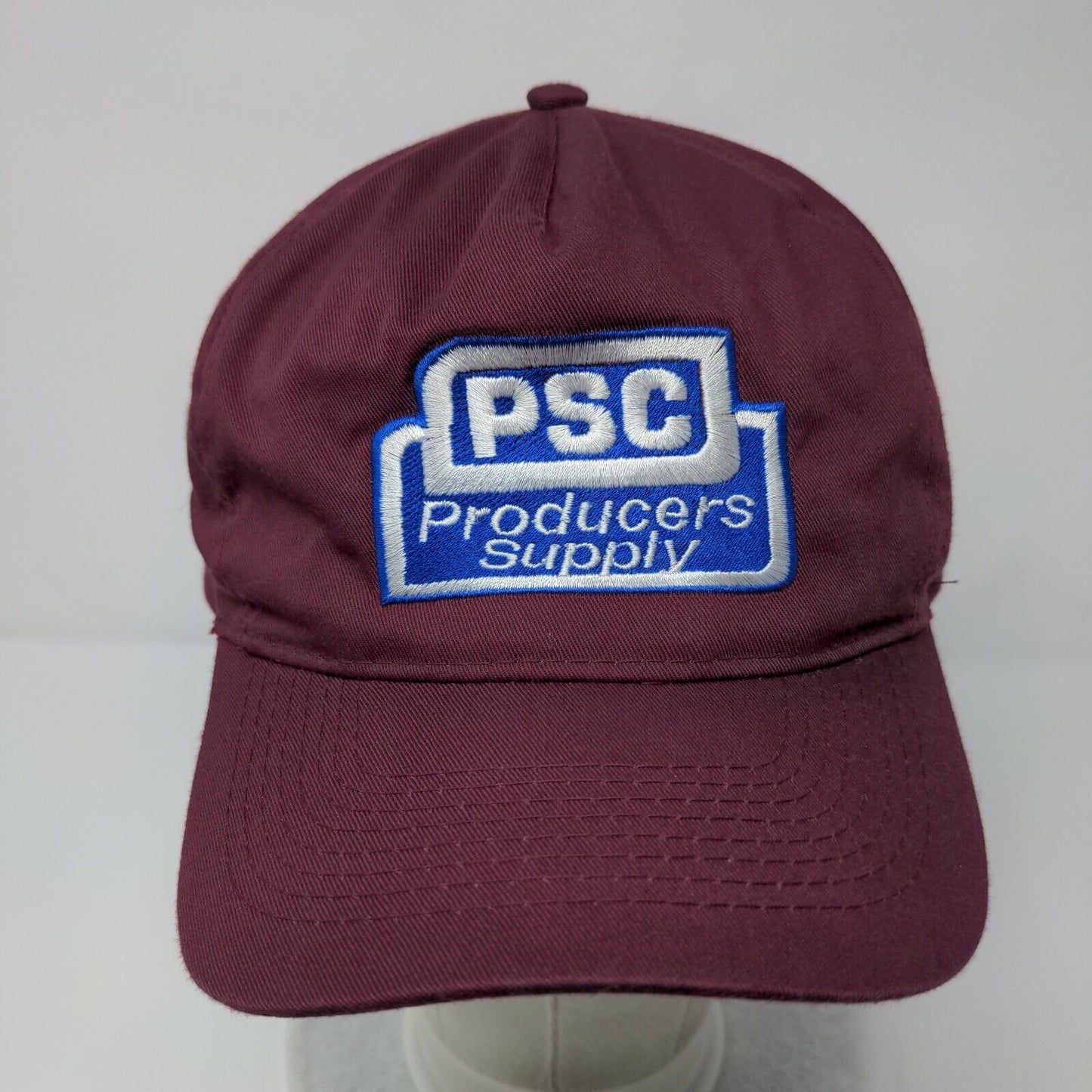 PSC Producers Supply Snapback Hat Red Burgundy OSFM Embroidered Otto