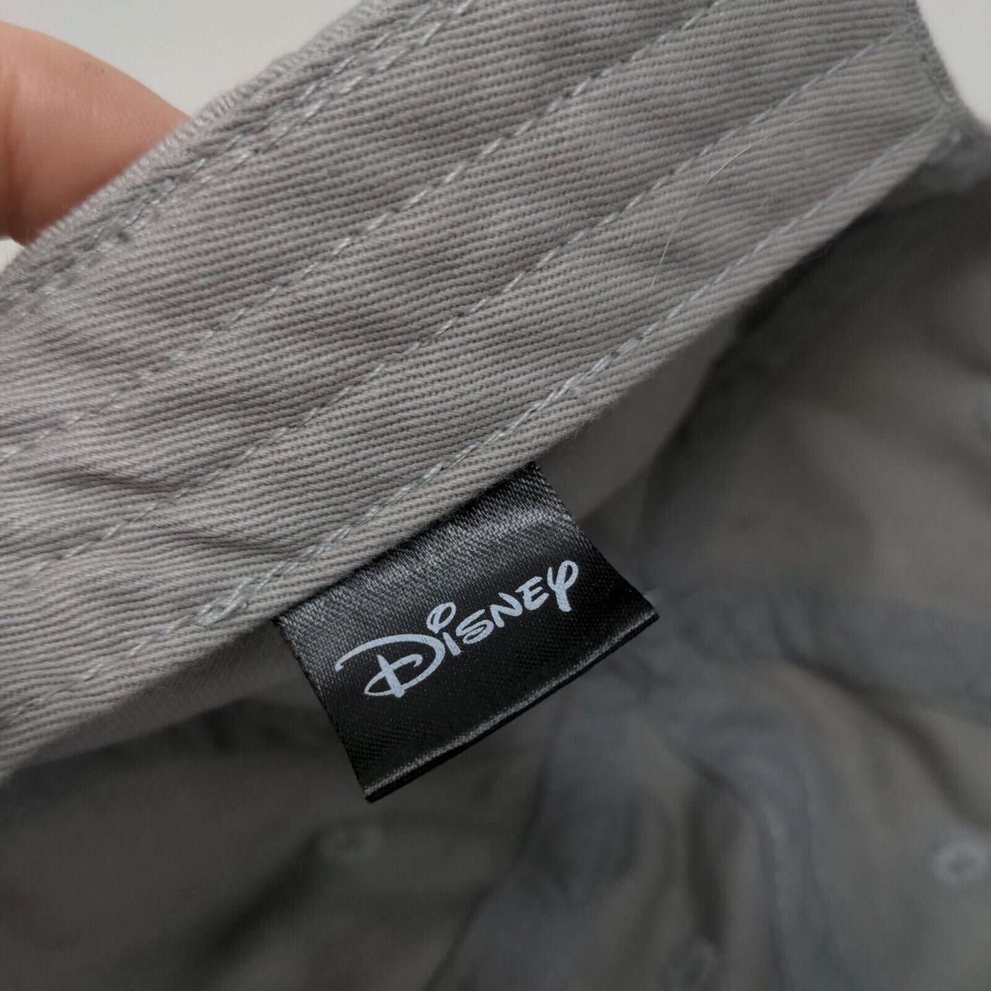 Stitch Slideback Hat Gray One Size Embroidered Adjustable Disney