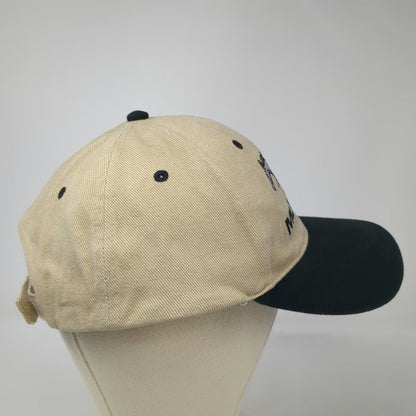 Mustang Baseball Cap Beige Black One Size Strapback Embroidered Horse Logo Hat