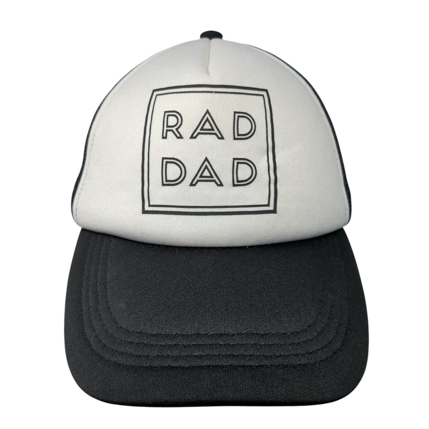 Rad Dad Snapback Trucker Hat Black One Size Adjustable 6 Panel Mesh Back