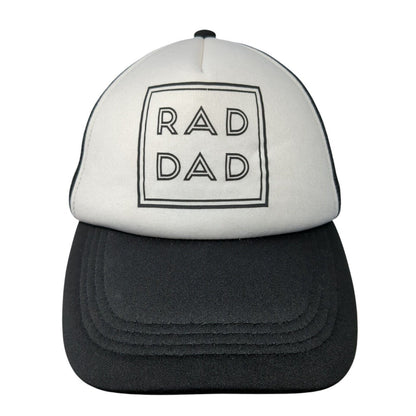 Rad Dad Snapback Trucker Hat Black One Size Adjustable 6 Panel Mesh Back
