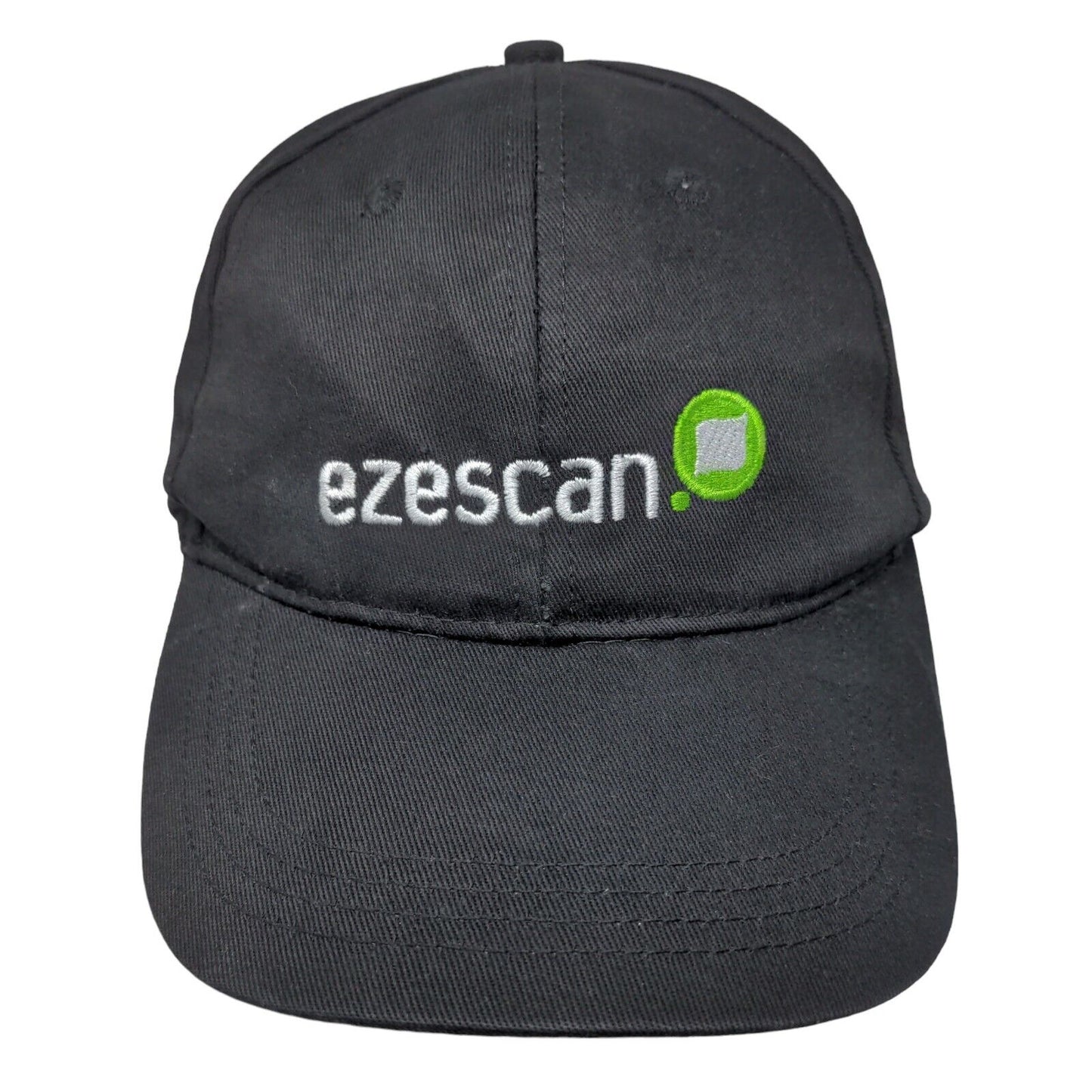 Ezescan Strapback Hat Black One Size Embroidered Adjustable 6 Panel