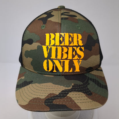 Beer Vibes Only Snapback Mesh Back Trucker Hat Camo One Size Adjustable