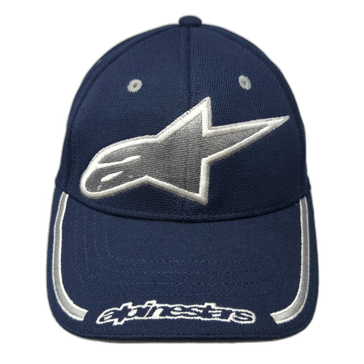 Alpinestars Baseball Cap Blue M Embroidered Logo Flex Fit A-Flex Piping Hat