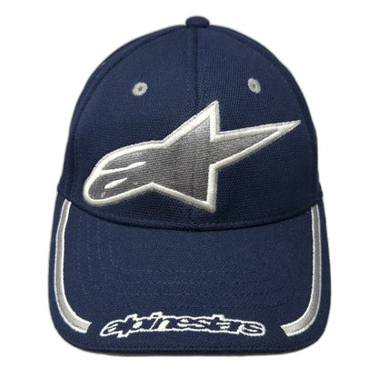 Alpinestars Baseball Cap Blue M Embroidered Logo Flex Fit A-Flex Piping Hat
