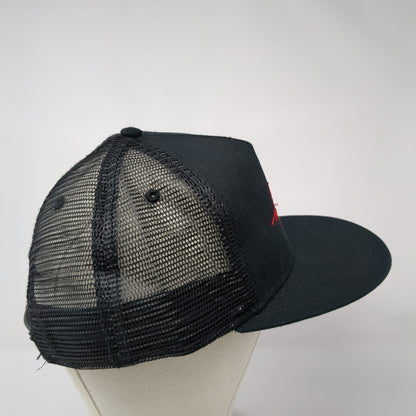 Otto Snapback Trucker Hat Black OSFM Adjustable Embroidered Mesh Back 6 Panel