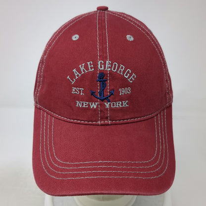 Prairie Mountain Lake George New York Anchor Red Baseball Cap One Size Slideback