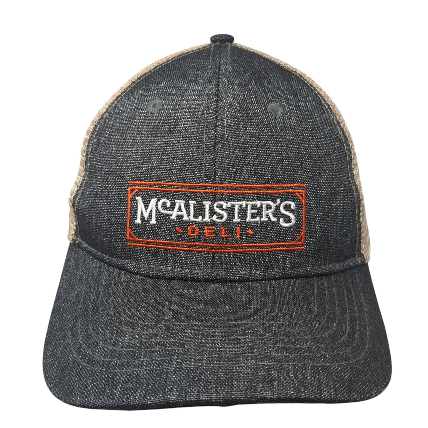 McAlister's DELI Strapback Trucker Hat Gray OS Adjustable Mesh Back The Ice Box