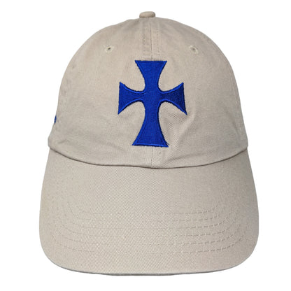 Sigma Chi Men's Slideback Hat Tan Embroidered Cross Logo Dad's Weekend Cotton