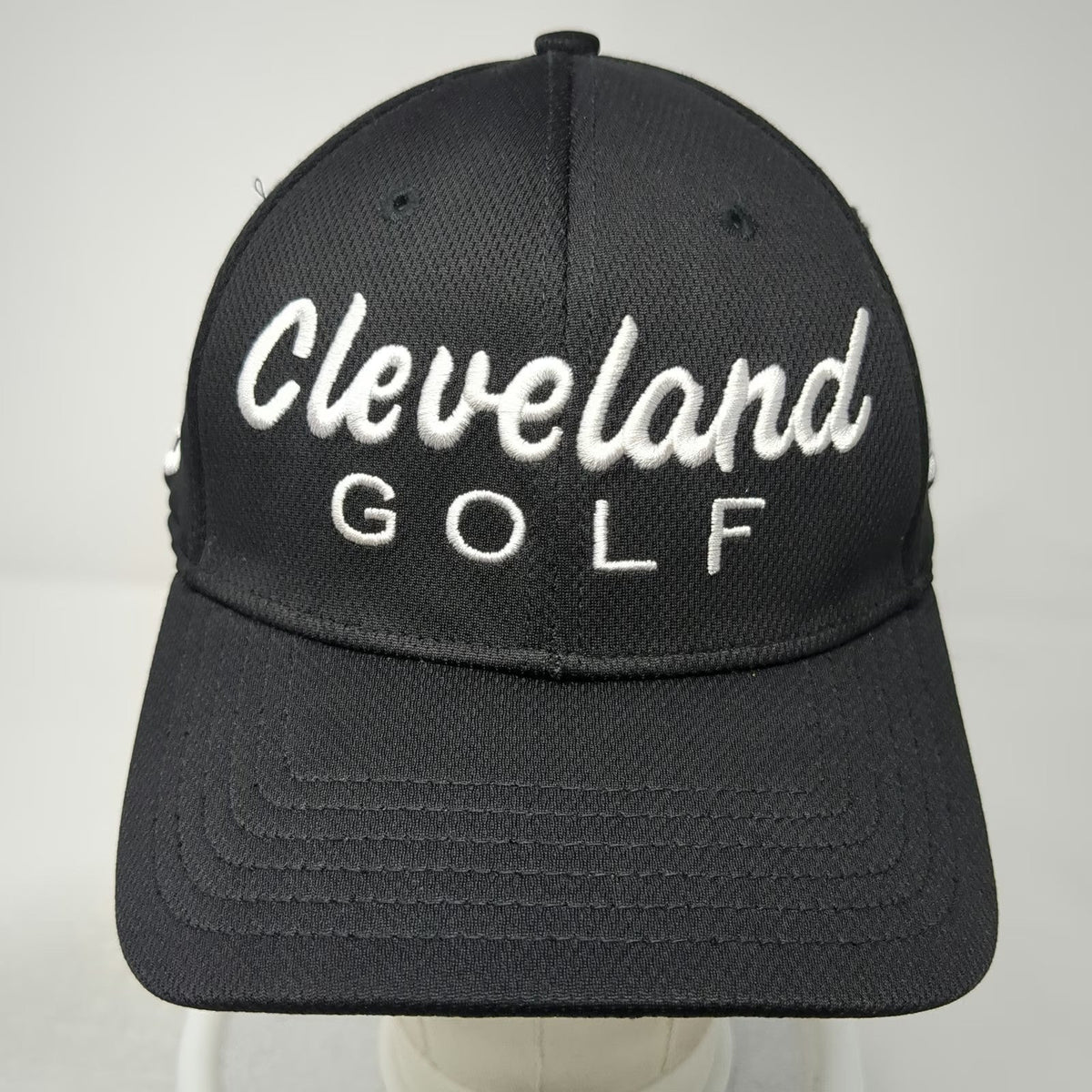 Cleveland Golf Baseball Cap Black L Structured A-Flex Curved Brim Logo Hat