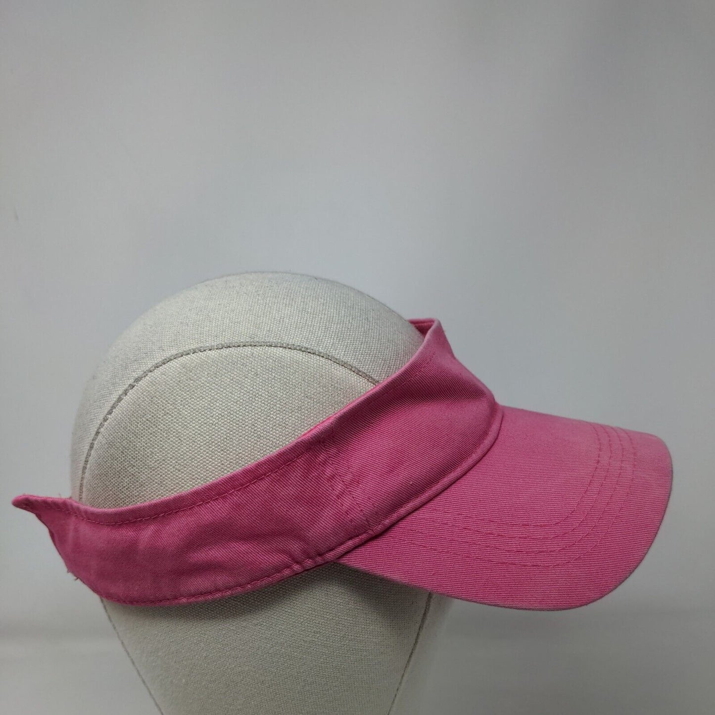 Unbranded Strapback Visor Hat Pink One Size Adjustable Solid Blank