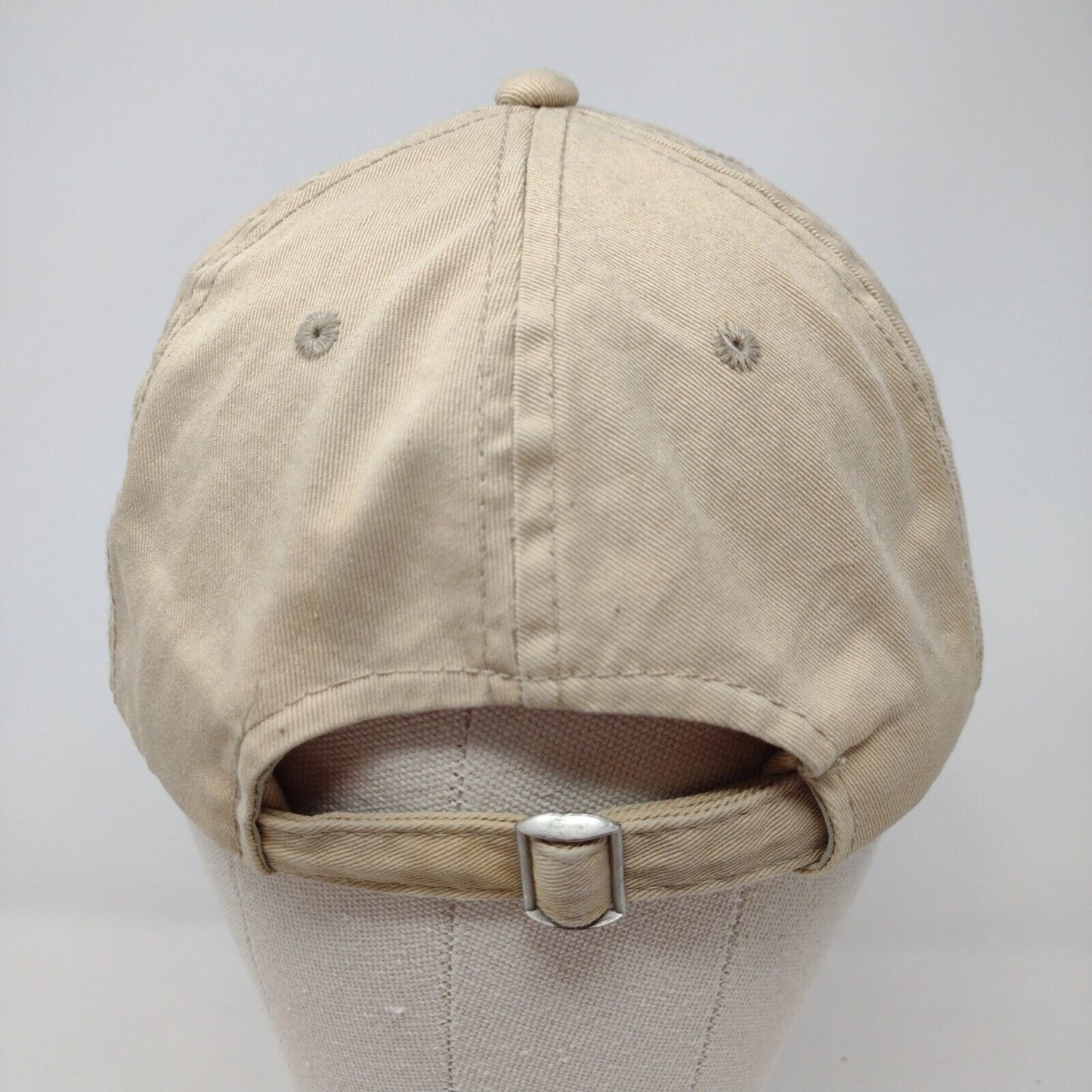 Signatures Slideback Hat Tan One Size Adjustable Vented Holes Distressed Blank