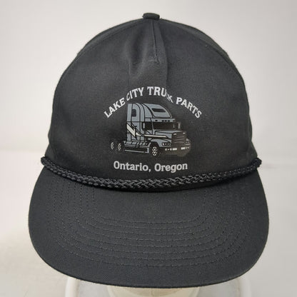 Black One Size 5 Panel Snapback Hat Lake City Truck Parts Ontario Oregon Rope