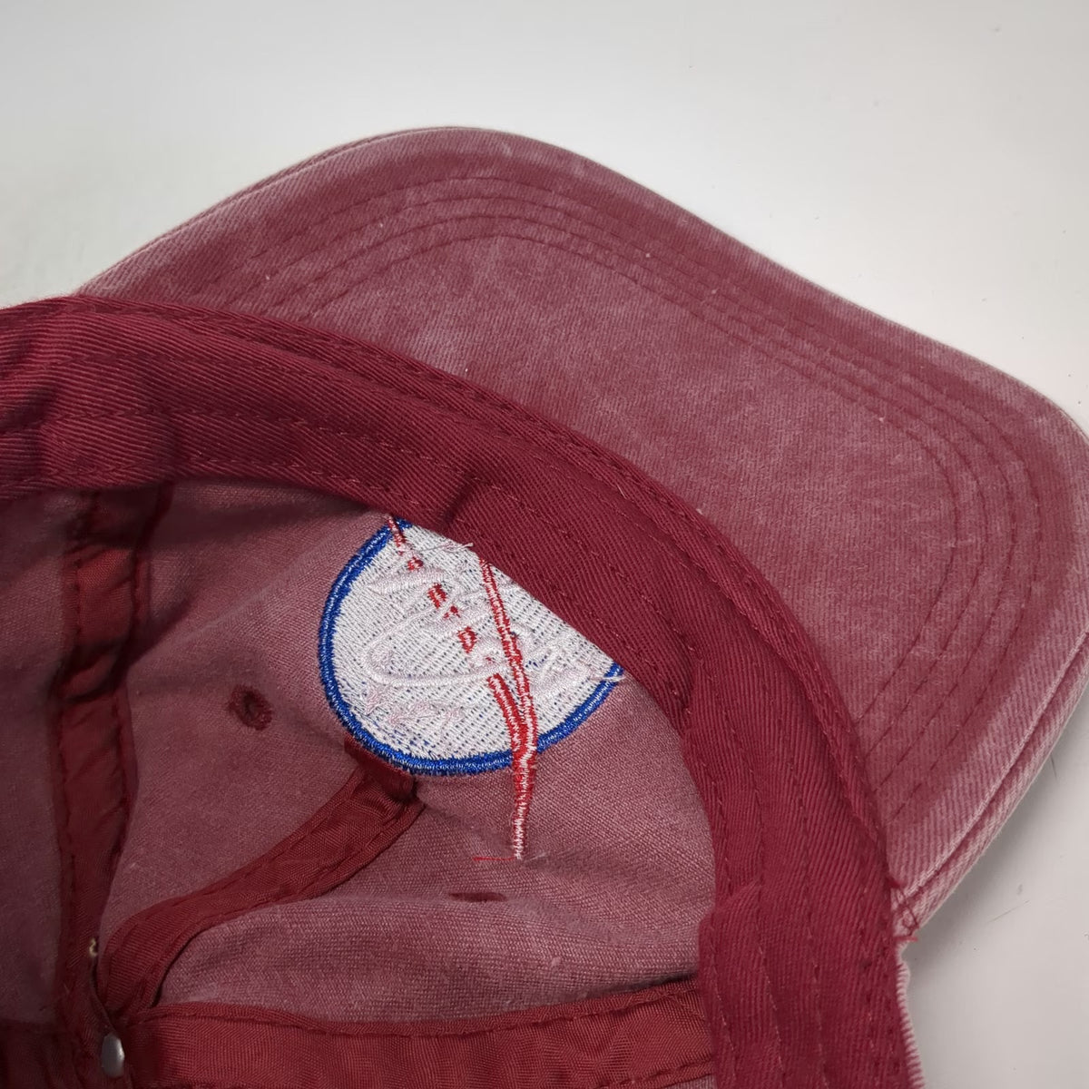 InAir NASA Logo Red Baseball Cap One Size Slideback Cotton Unstructured Hat
