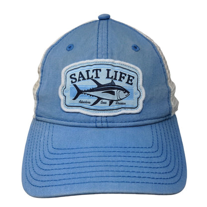 Salt Life Adventure Seas Division Trucker Hat Blue OSFM Embroidered Mesh Back