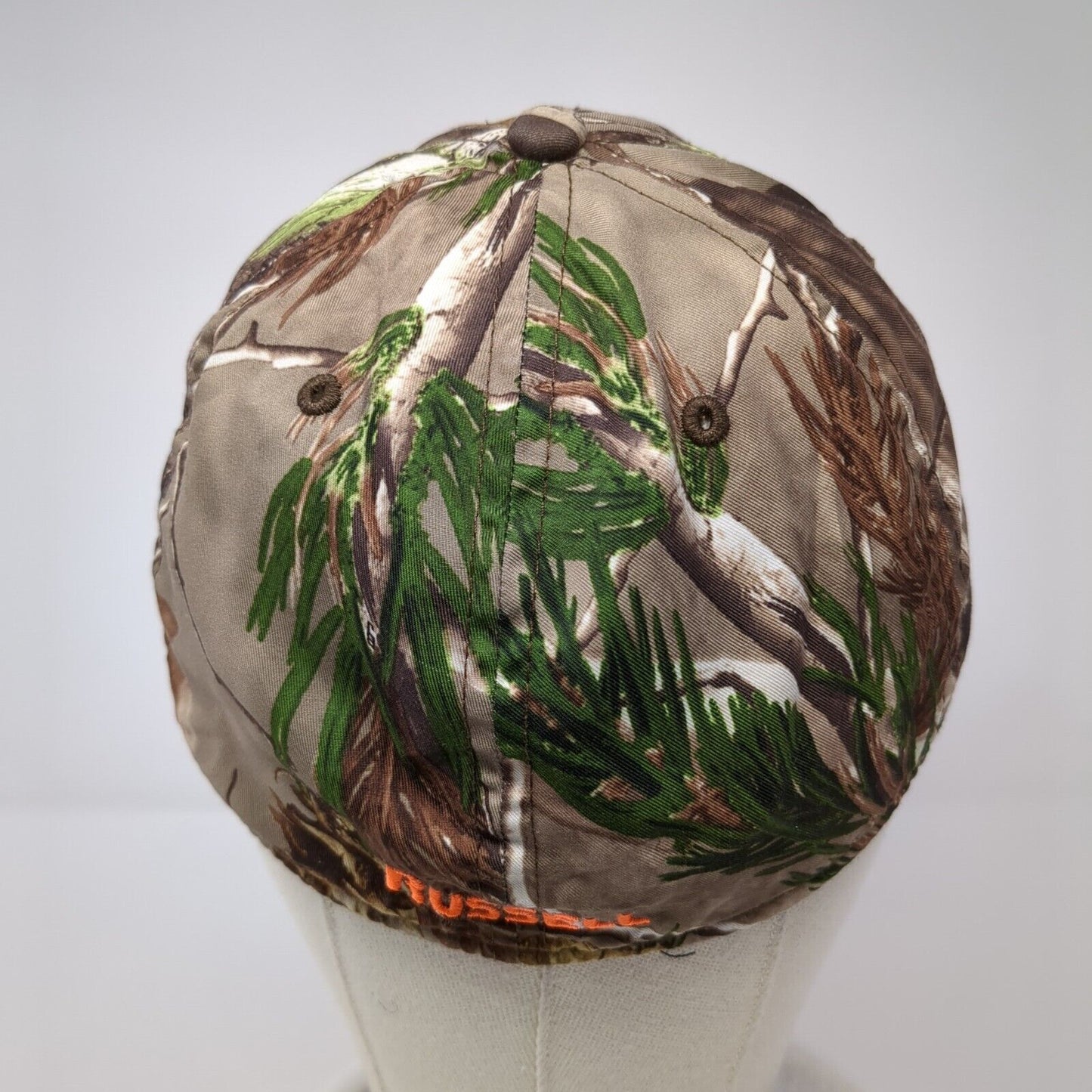 Russell Fitted Hat Camouflage L/XL Lightweight Vented Holes 6 Panel Realtree
