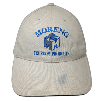 Moreng Telecom Products Hat Beige Blue Gray Baseball Cap One Size Slideback Logo