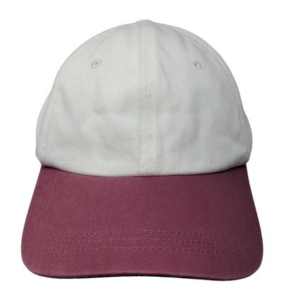 J. Crew Men's Slideback Hat Cream Red Size OS Blank 100% Cotton Adjustable