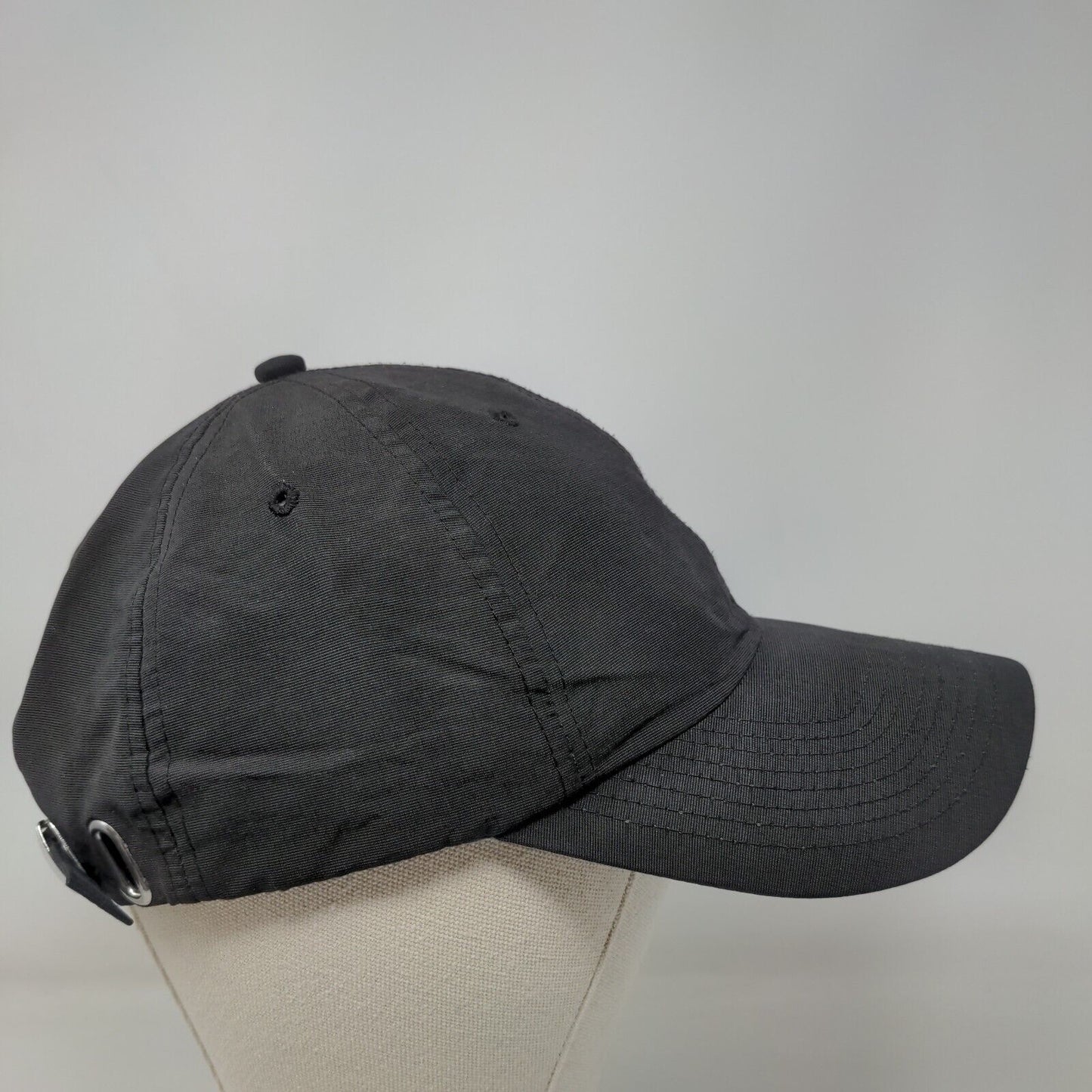 Nike Slideback Hat Black OSFA Adjustable Emblem Logo Vented Holes 6 Panel