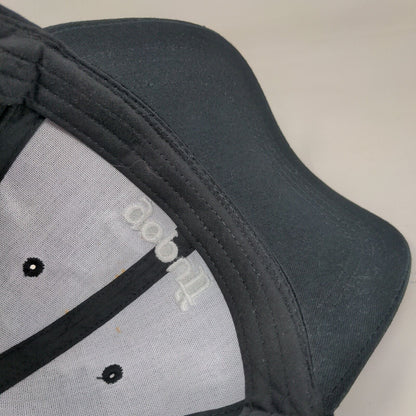 Go Puff Slideback Hat Black One Size Adjustable Embroidered Vented Holes 6 Panel