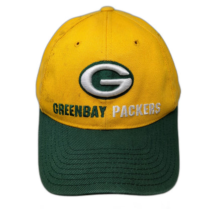 Green Bay Packers NFL Reebok Yellow White Cap Hat One Size Strapback Logo Cotton