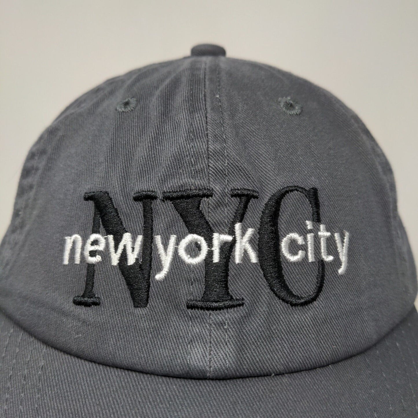 E by Elidan Men's Slideback Hat Gray Embroidered New York City Logo Cotton