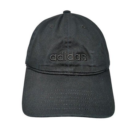 Adidas Spell Out Strapback Hat Black One Size Adjustable Embroidered