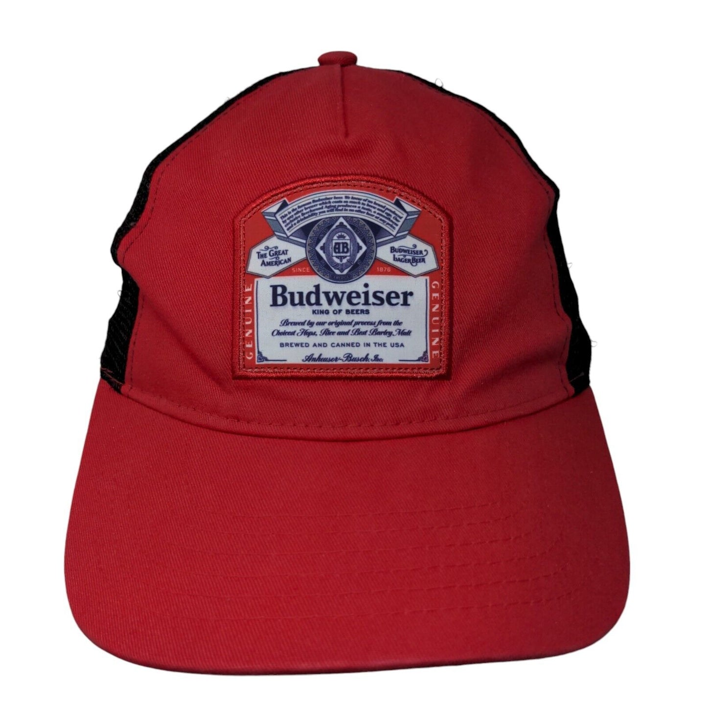 Budweiser Slideback Mesh Back Trucker Hat Red One Size Colorblock