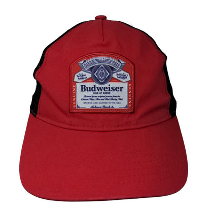 Budweiser Slideback Mesh Back Trucker Hat Red One Size Colorblock