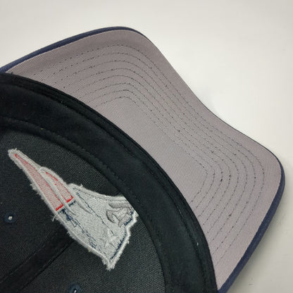New England Patriots NFL Team Apparel Blue One Size Strapback Cap Hat Gray Brim