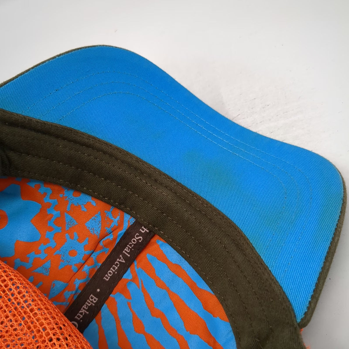Bhakti Chai Trucker Hat Brown Orange One Size Mandala Patch Mesh Back Snapback