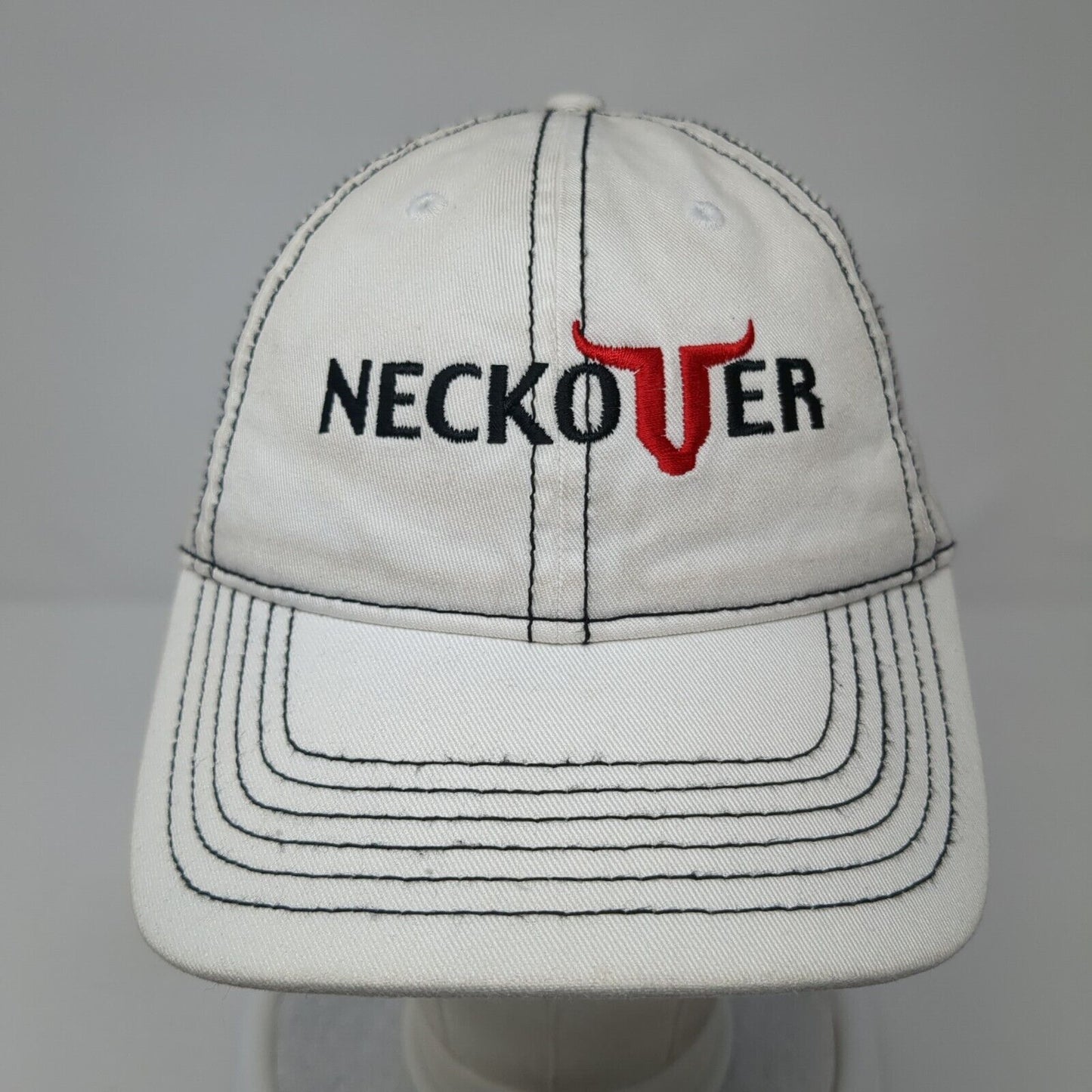 Neckover Bull Tuff Strapback Hat White One Size Adjustable 6 Panel
