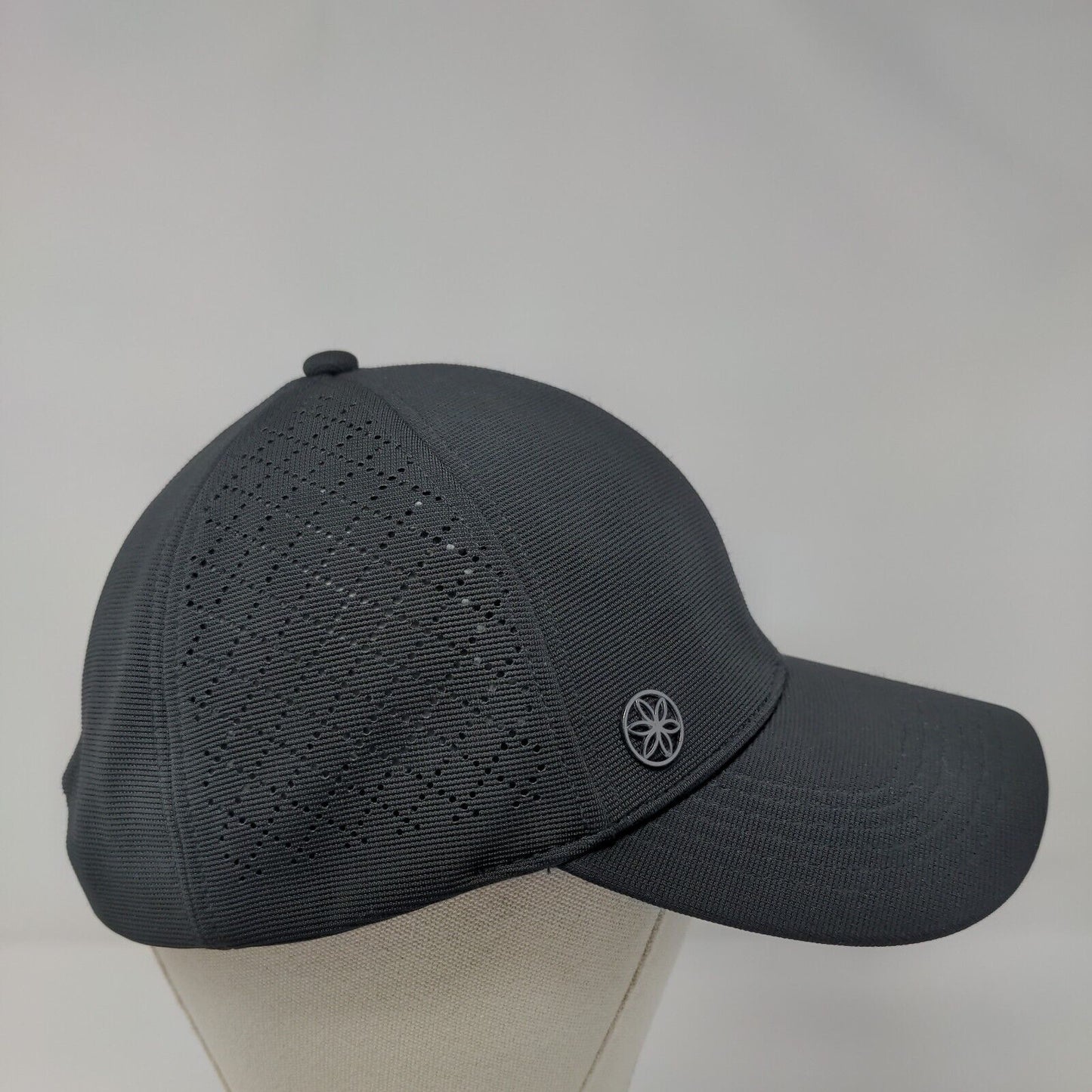 GAIAM Strapback Hat Black OSFA Adjustable Breathable Emblem Blank Polyester