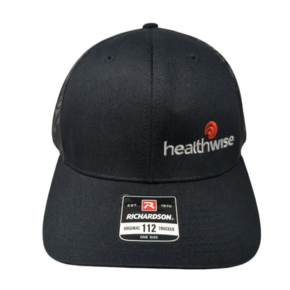 Healthwise Snapback Trucker Hat Black One Size Adjustable Richardson