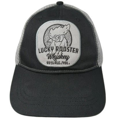 Infinity Trucker Hat Black Gray One Size Mesh Snapback Lucky Rooster Whiskey