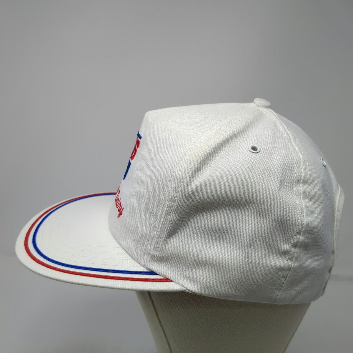Kap King 5 Panel White Hat Snapback ABS Vandervegt Dairy Red Blue Rope Vintage